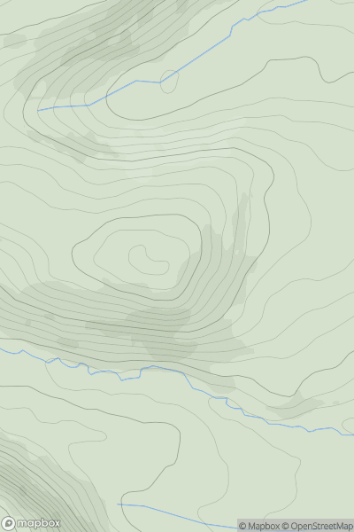 Thumbnail image for Burl Hill showing contour plot for surrounding peak