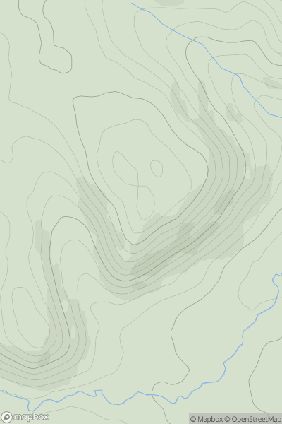 Thumbnail image for Garreg y Gwynt showing contour plot for surrounding peak