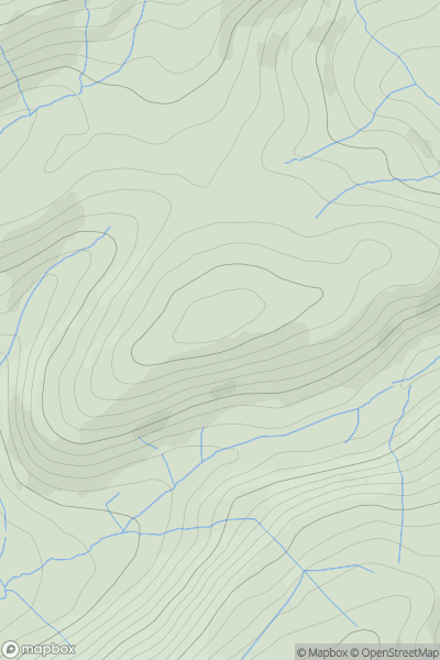 Thumbnail image for Bryn Clun showing contour plot for surrounding peak