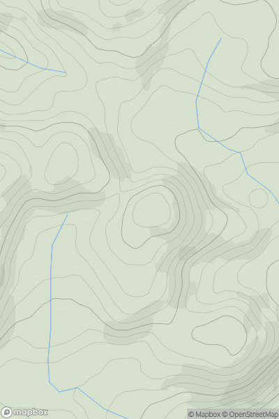 Thumbnail image for Pen Bwlch yr Oerfa showing contour plot for surrounding peak