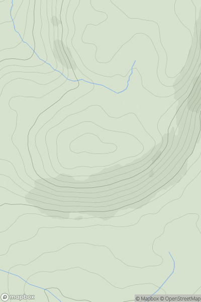 Thumbnail image for Mynydd Garth-pwt showing contour plot for surrounding peak
