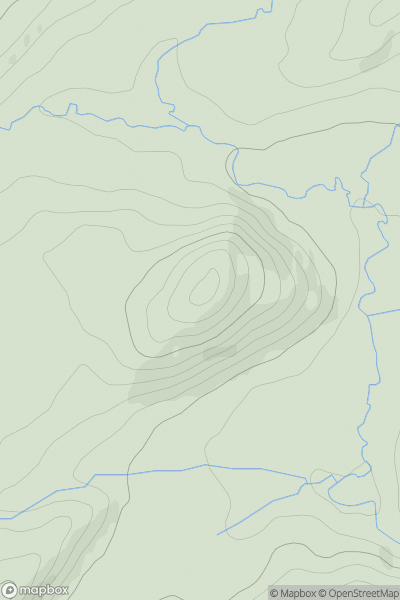 Thumbnail image for Crug Siarls showing contour plot for surrounding peak