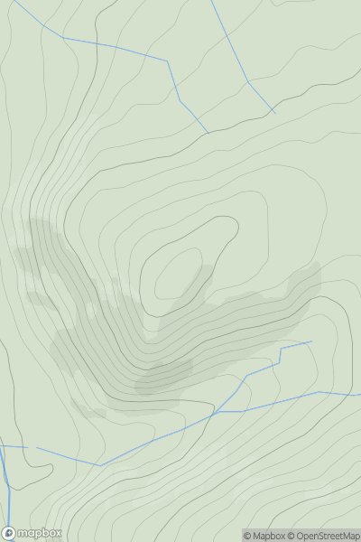 Thumbnail image for Brynposteg Hill showing contour plot for surrounding peak