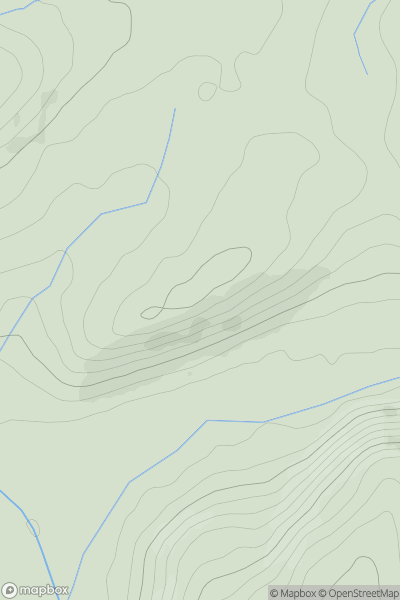 Thumbnail image for Tan y Llwyn showing contour plot for surrounding peak