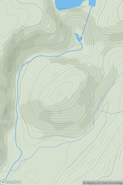 Thumbnail image for Rhuddallt showing contour plot for surrounding peak