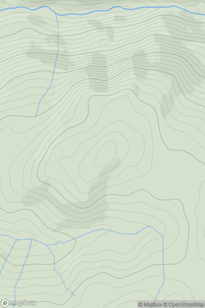 Thumbnail image for Tarren Tyn-y-maen showing contour plot for surrounding peak
