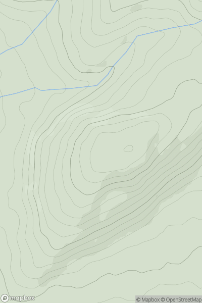 Thumbnail image for Pant y Crug showing contour plot for surrounding peak