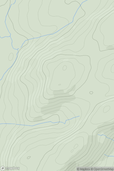 Thumbnail image for Sgwylfa Hill showing contour plot for surrounding peak