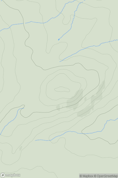 Thumbnail image for Llethr-budr showing contour plot for surrounding peak