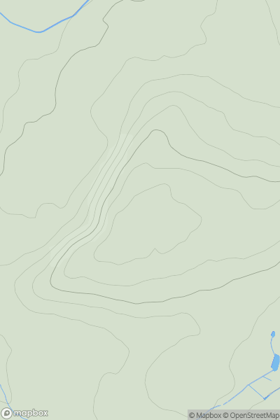 Thumbnail image for Pen Pant-y-gogledd showing contour plot for surrounding peak