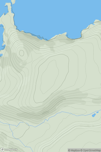 Thumbnail image for Pen Llangrannog showing contour plot for surrounding peak