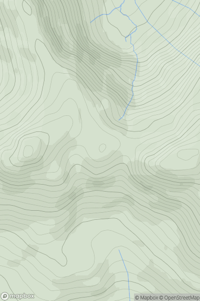 Thumbnail image for Beinn nan Eachan East Top showing contour plot for surrounding peak