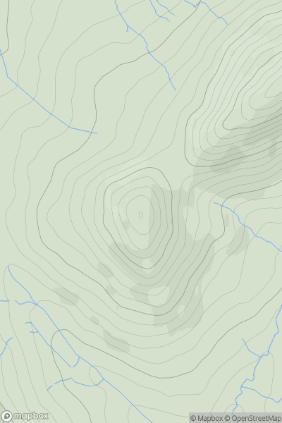 Thumbnail image for Castell Dinas showing contour plot for surrounding peak