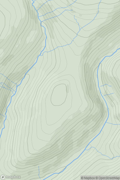 Thumbnail image for Mynydd Corrwg Fechan showing contour plot for surrounding peak