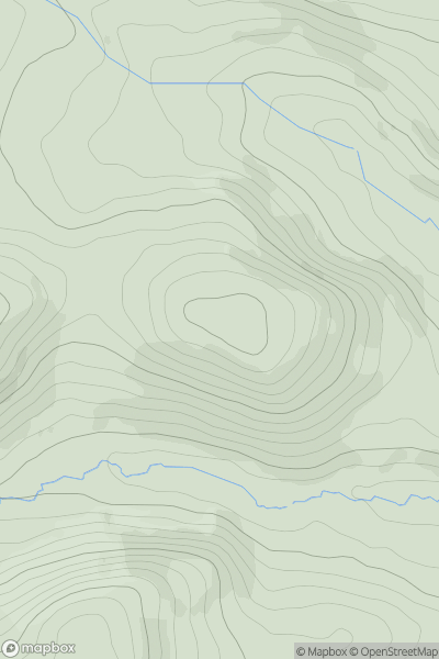 Thumbnail image for Pen Llaneglwys showing contour plot for surrounding peak