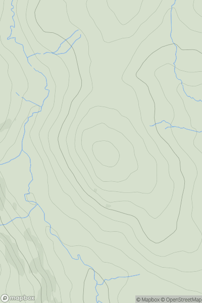 Thumbnail image for Pen Ty'n-y-wern showing contour plot for surrounding peak