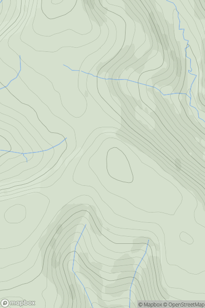 Thumbnail image for Mynydd Moelgeila showing contour plot for surrounding peak