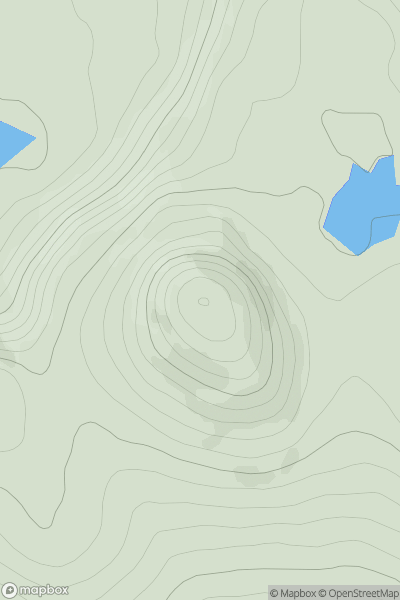 Thumbnail image for Beinn Mheadhanach (Beinn Mheadhonach) showing contour plot for surrounding peak