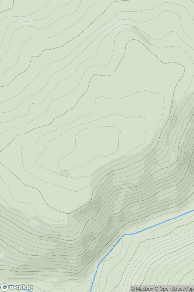 Thumbnail image for Mynydd Pen-rhys showing contour plot for surrounding peak