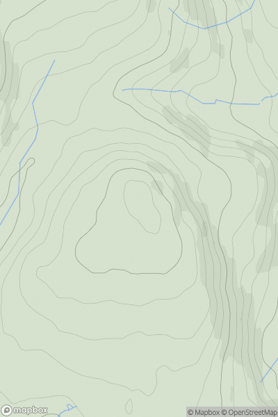 Thumbnail image for Mynydd Gellionnen showing contour plot for surrounding peak