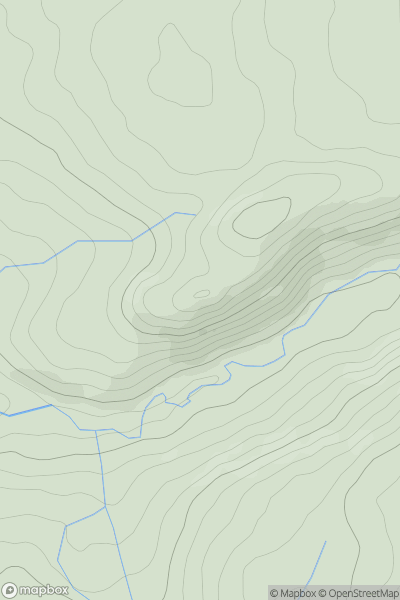 Thumbnail image for Carreg Cennen showing contour plot for surrounding peak