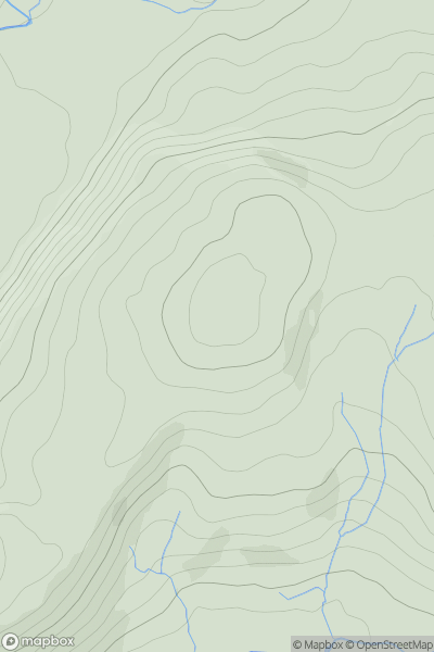 Thumbnail image for Allt Ystradwalter showing contour plot for surrounding peak