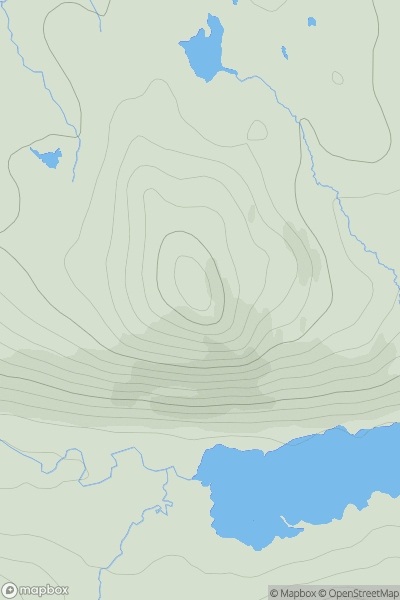 Thumbnail image for Mullach Breac Mhalasgair showing contour plot for surrounding peak