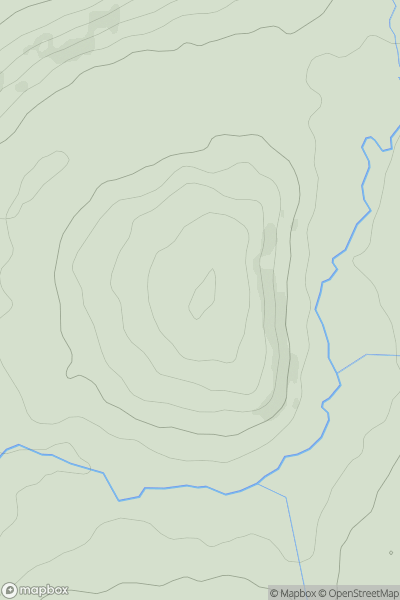 Thumbnail image for Pen Ystrad-fawr showing contour plot for surrounding peak
