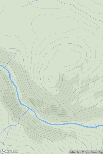 Thumbnail image for Hart Heugh showing contour plot for surrounding peak