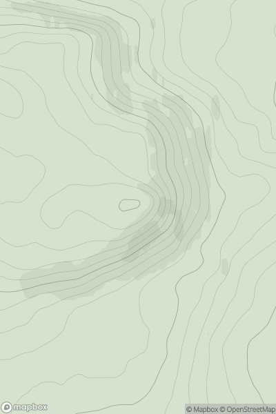Thumbnail image for Dues Hill showing contour plot for surrounding peak