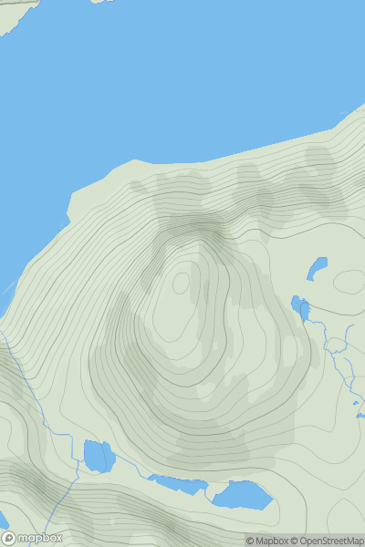 Thumbnail image for Taran Mor showing contour plot for surrounding peak