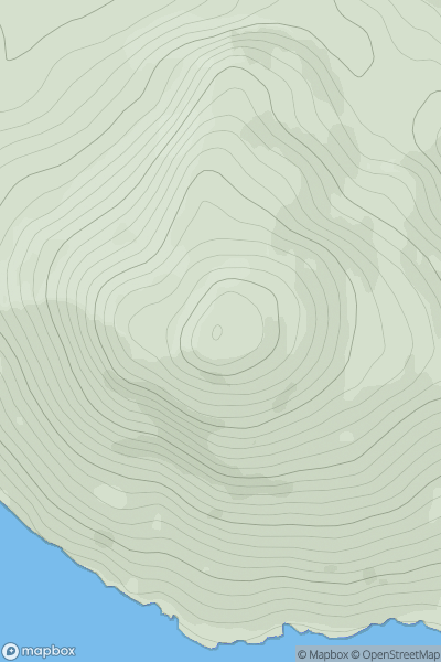 Thumbnail image for Beinn Ruigh Choinnich showing contour plot for surrounding peak