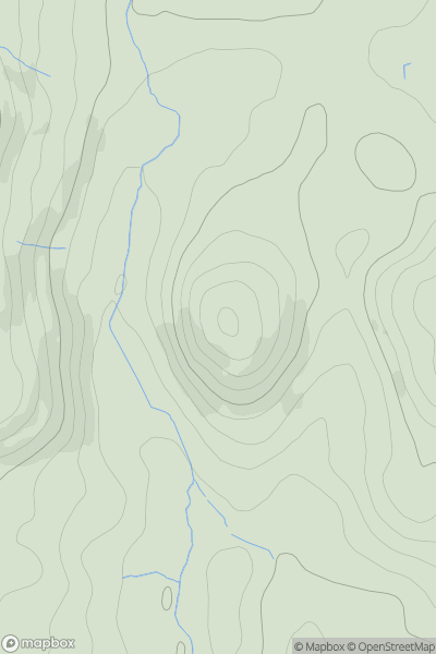 Thumbnail image for Flan Hill showing contour plot for surrounding peak