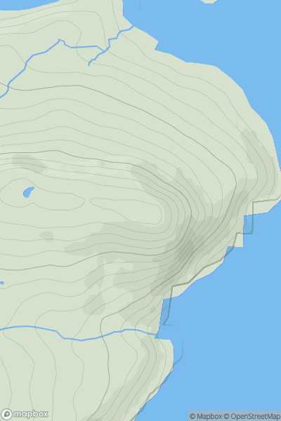 Thumbnail image for Crogearraidh na Thobha (Crogary na Hoe) showing contour plot for surrounding peak