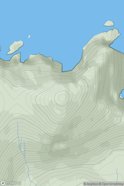 Thumbnail image for Conachair showing contour plot for surrounding peak