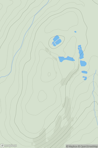 Thumbnail image for Waddington Fell showing contour plot for surrounding peak