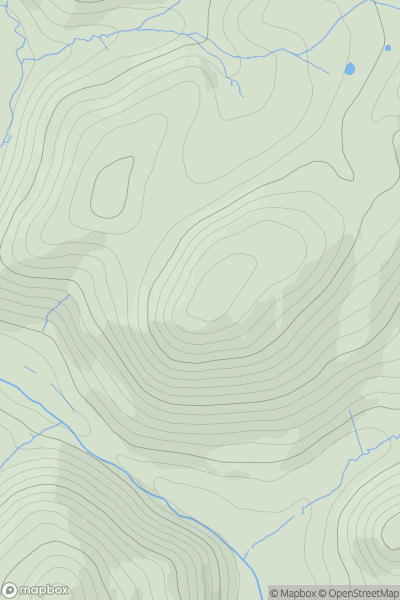 Thumbnail image for Black Rhadley Hill showing contour plot for surrounding peak