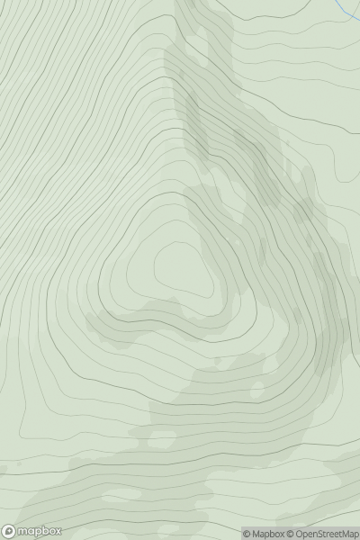 Thumbnail image for Beinn nan Imirean showing contour plot for surrounding peak