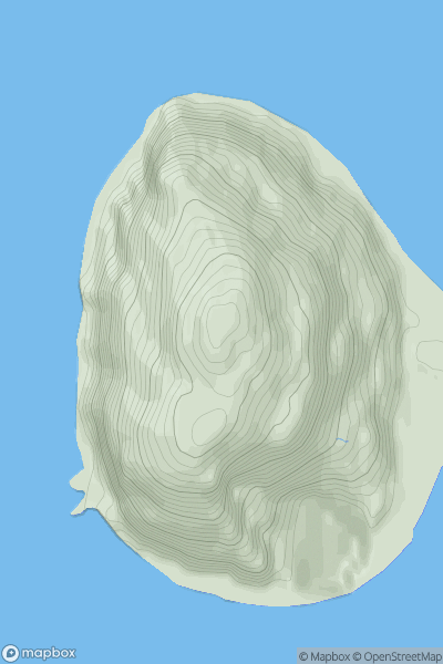 Thumbnail image for Ailsa Craig showing contour plot for surrounding peak