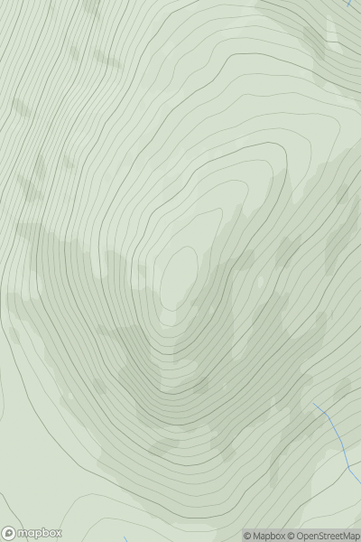 Thumbnail image for Beinn nam Fuaran showing contour plot for surrounding peak