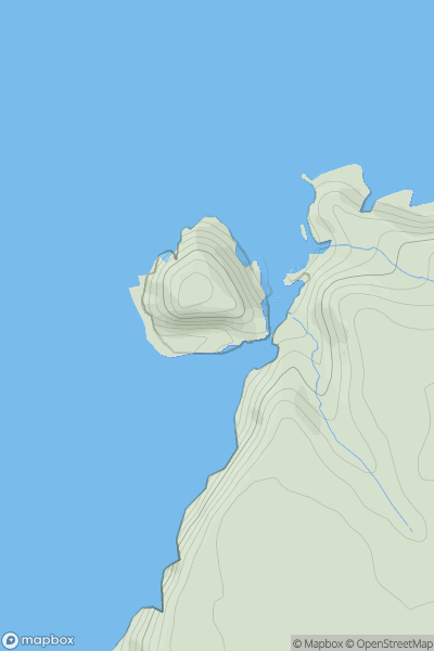 Thumbnail image for The Island (Pen Diu) showing contour plot for surrounding peak
