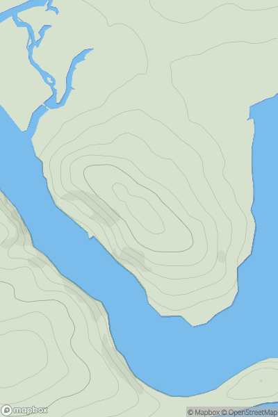 Thumbnail image for Erth Hill showing contour plot for surrounding peak