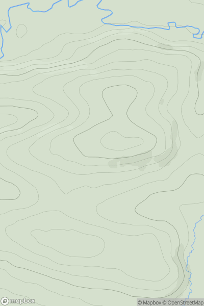 Thumbnail image for Waytown Hill showing contour plot for surrounding peak