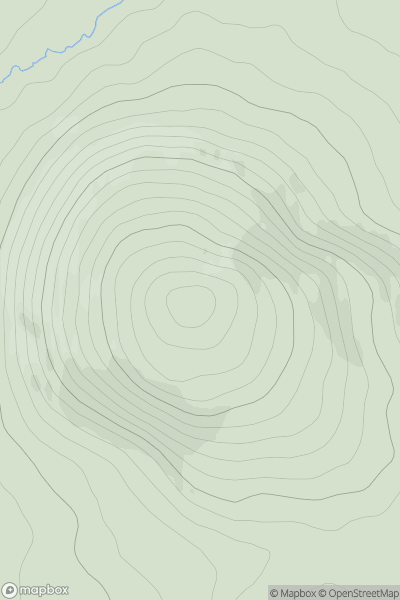 Thumbnail image for Dirrington Great Law showing contour plot for surrounding peak