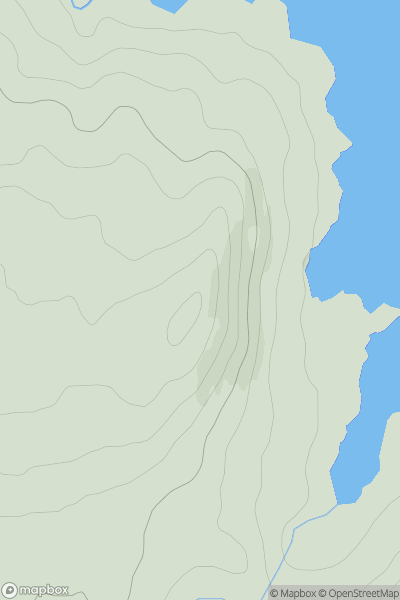Thumbnail image for Craigmawhannal North Top showing contour plot for surrounding peak