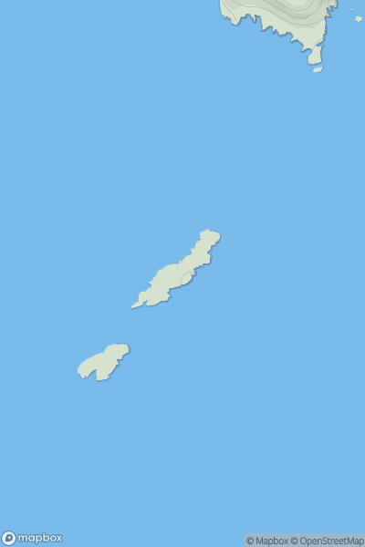 Thumbnail image for Ynys Gwylan-fawr showing contour plot for surrounding peak