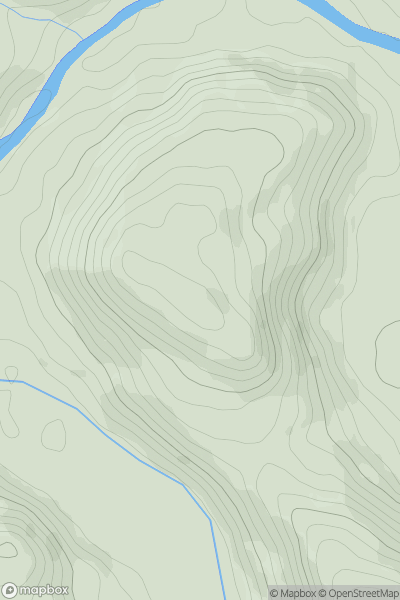 Thumbnail image for Bryn Dol Fawr showing contour plot for surrounding peak