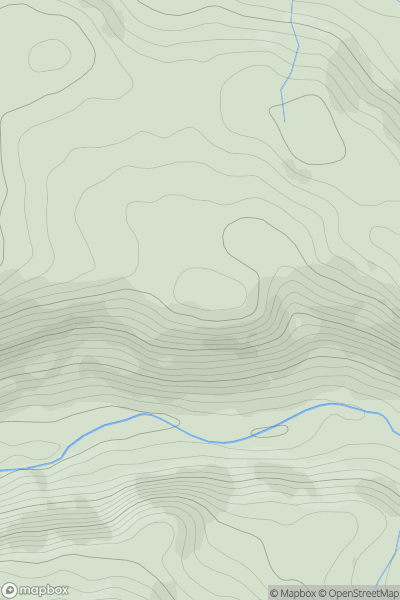 Thumbnail image for Castell Grogwynion showing contour plot for surrounding peak