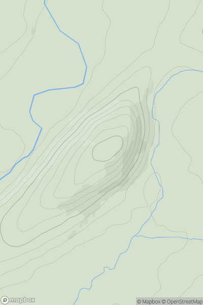 Thumbnail image for Allt Ynysau showing contour plot for surrounding peak