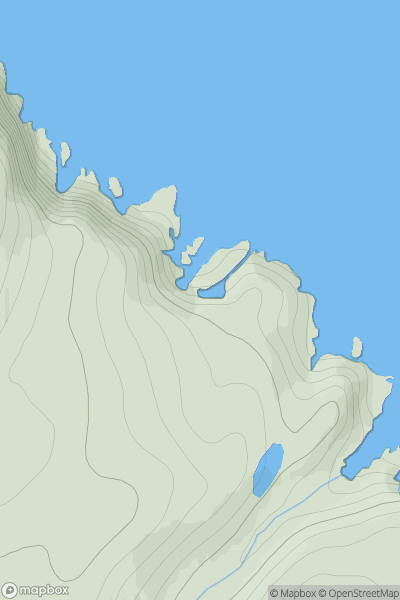Thumbnail image for Geodha Glas Head showing contour plot for surrounding peak